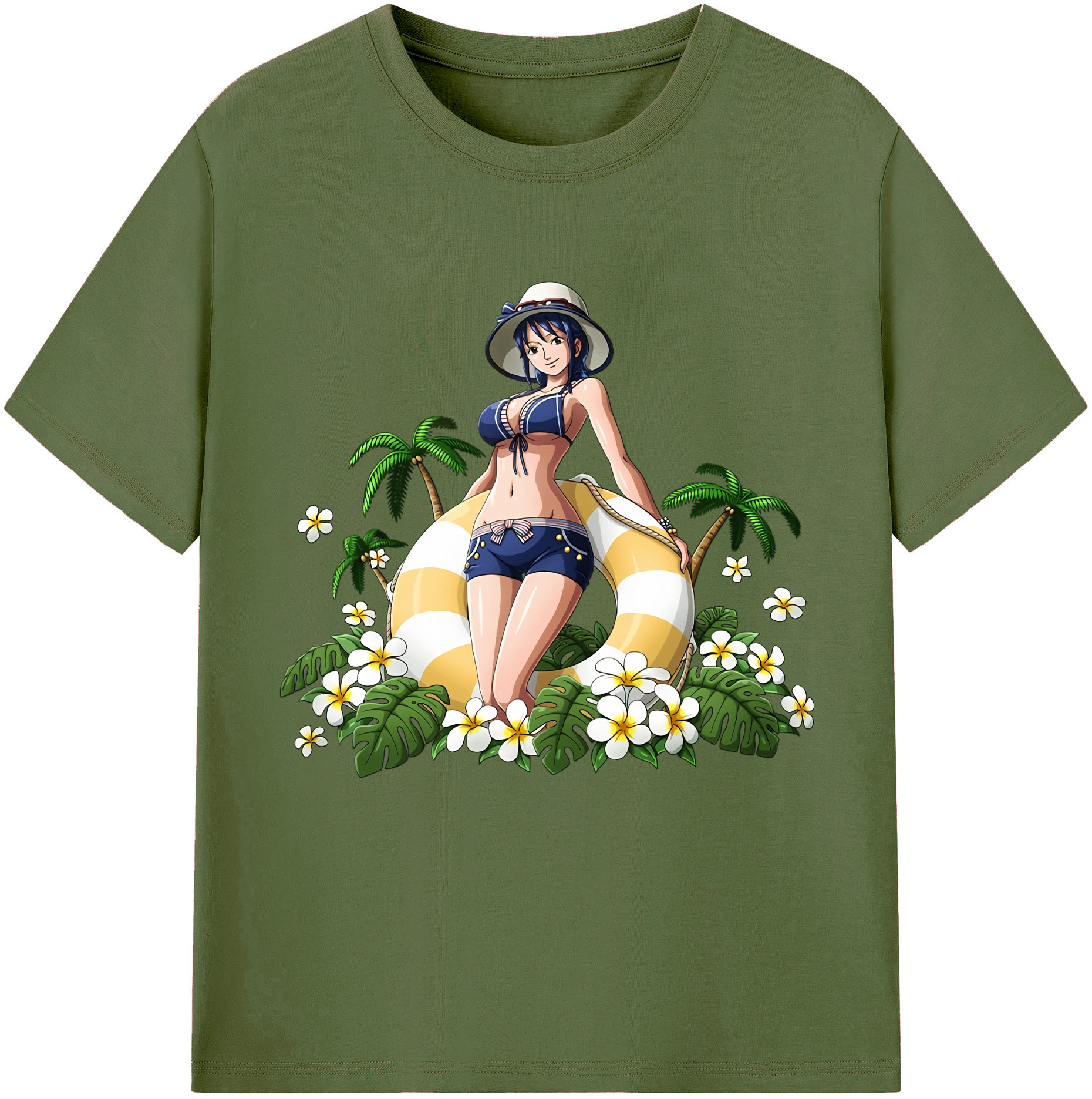 ワンピース ニコ・ロビン ONE PIECE Nico Robin 綿100％半袖Tシャツ（フロントプリント）